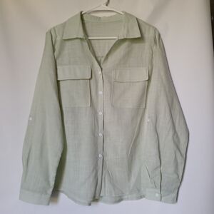 Fabrique En Chine Womens Long Sleeve Shirt Size Large Color Lt Green